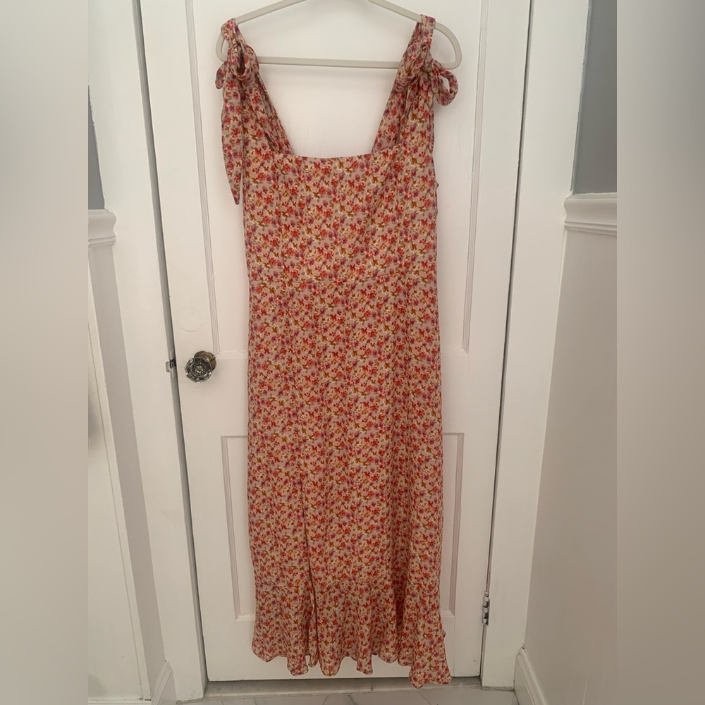 Show Me Your MuMu Pink Floral Tie-Shoulder Maxi Dress